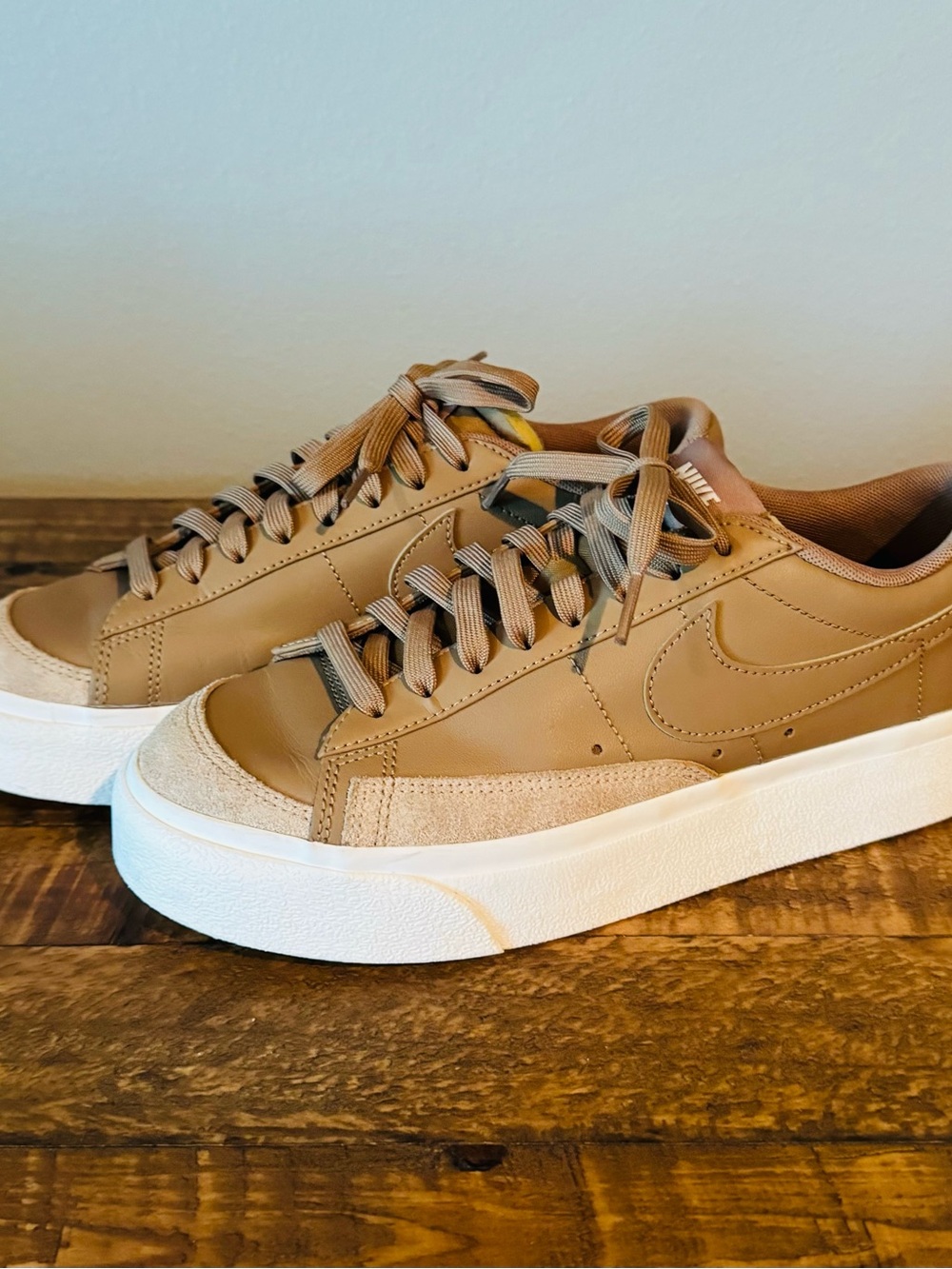 Nike Blazer Low Platform Women's Low-Top Leather Sneakers in Driftwood - Picture 4 of 7